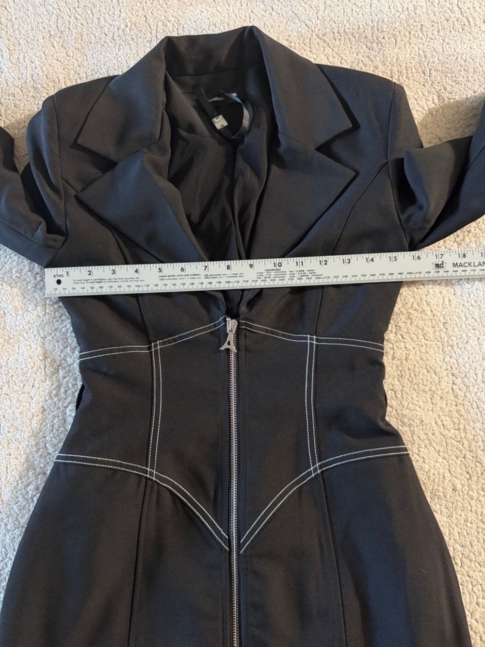 Maniere De Voir Corset Black Mini Blazer Dress Size 2 - Picture 5 of 8